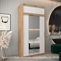 Nástavec | 120x40x62 cm | artisan/bílá | pro posuvné skříně