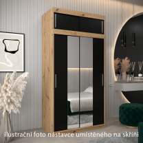 Nástavec | 120x40x62 cm | artisan/černá | pro vybrané posuvné skříně