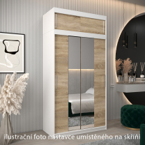 Nástavec | 120x40x62 cm | bílá/sonoma | pro vybrané posuvné skříně