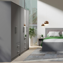 SMART a | šatní skříň SRL1 + zrcadlo | 200 cm | antracit