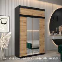 Nástavec | 150x40x62 cm | černá/artisan | pro vybrané posuvné skříně