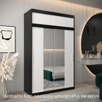 Nástavec | 150x40x62 cm | černá/bílá | pro vybrané posuvné skříně