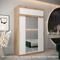 Nástavec | 150x40x62 cm | artisan/bílá | pro posuvné skříně