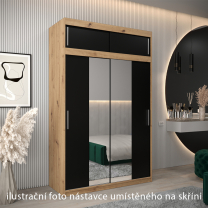 Nástavec | 150x40x62 cm | artisan/černá | pro vybrané posuvné skříně