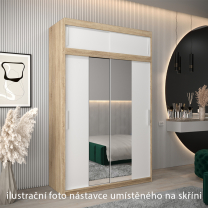 Nástavec | 150x40x62 cm | sonoma/bílá | pro vybrané posuvné skříně