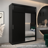 Nástavec | 180x40x62 cm | černá | pro vybrané posuvné skříně