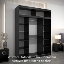 Nástavec | 180x40x62 cm | černá/artisan | pro posuvné skříně