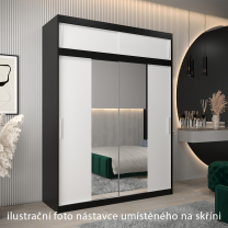 Nástavec | 180x40x62 cm | černá/bílá | pro posuvné skříně