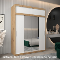 Nástavec | 180x40x62 cm | artisan/bílá | pro vybrané posuvné skříně