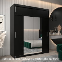 Nástavec | 200x40x62 cm | černá | pro vybrané posuvné skříně