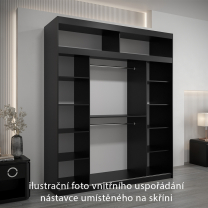 Nástavec | 200x40x62 cm | černá/artisan | pro vybrané posuvné skříně
