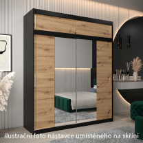 Nástavec | 200x40x62 cm | černá/artisan | pro vybrané posuvné skříně