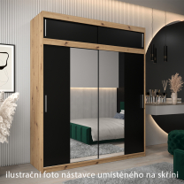 Nástavec | 200x40x62 cm | artisan/černá | pro vybrané posuvné skříně