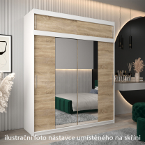 Nástavec | 200x40x62 cm | bílá/sonoma | pro vybrané posuvné skříně