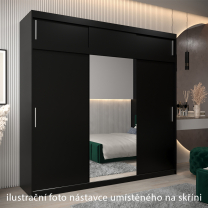 Nástavec | 250x40x62 cm | černá | pro vybrané posuvné skříně