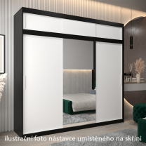 Nástavec | 250x40x62 cm | černá/bílá | pro posuvné skříně