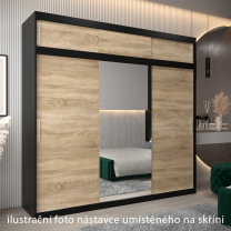 Nástavec | 250x40x62 cm | černá/sonoma | pro posuvné skříně