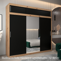 Nástavec | 250x40x62 cm | artisan/černá | pro posuvné skříně