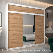 Nástavec | 250x40x62 cm | bílá/artisan | pro posuvné skříně
