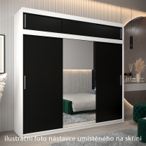 Nástavec | 250x40x62 cm | bílá/černá | pro posuvné skříně