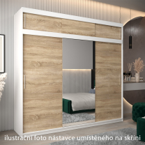 Nástavec | 250x40x62 cm | bílá/sonoma | pro posuvné skříně