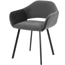 Jídelní židle EVI | 64 cm | černé kovové nožičky | VÝBĚR TKANIN