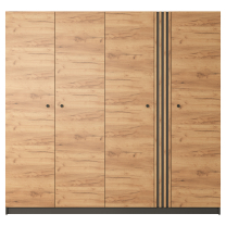 DECO | šatní skříň | 220 cm | kraft zlatý/antracit