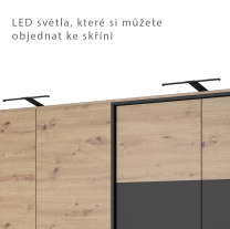 DECO | šatní skříň | 220 cm | kraft zlatý/antracit