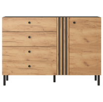 DECO | komoda D4S | 138 cm | kraft zlatý/antracit