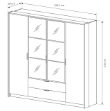 MILTON l | šatní skříň | 223,2 cm | kaštan/antracit
