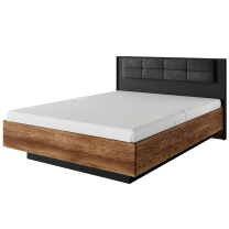 MILTON l | dvoulůžko 160x200 | + LED + rošt + KVALITNÍ MATRACE + noční stolky | kaštan/antracit