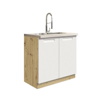 POCKET b | dolní skříňka POC-12D na dřez | 80 cm | bílá lesk | VÝBĚR BARVY KORPUSU