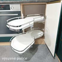 POCKET b | dolní skříňka POC-25D rohová + výsuvná police | 110x60 cm | bílá lesk | VÝBĚR KORPUSU