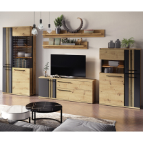 MOLTO c | vitrína ML2 + LED osvětlení | 93 cm | artisan/černá