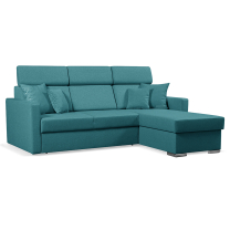 Sedací souprava SLIM Lux | 215x164 | rozkládací + úložný prostor | 30 tyrkysová | LEVÁ i PRAVÁ