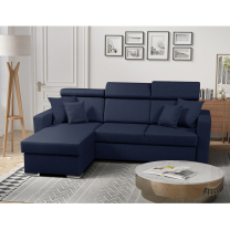 Sedací souprava SLIM Lux | 215x164 | rozkládací + úložný prostor | 34 námoř. modrá | LEVÁ i PRAVÁ