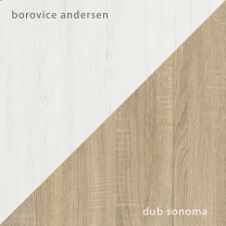 EFFECT s | šatní skříň EF2 se zrcadlem | 200 cm | sonoma/andersen