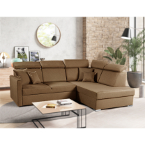 Sedací souprava SLIM Lux XL | 238x180 | PRAVÁ | rozkládací + úložný prostor | 03 středně hnědá