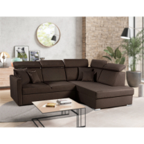 Sedací souprava SLIM Lux XL | 238x180 | PRAVÁ | rozkládací + úložný prostor | 13 tmavě hnědá