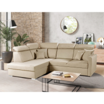 Sedací souprava SLIM Lux XL | 180x238 | LEVÁ | rozkládací + úložný prostor | 25 světle béžová