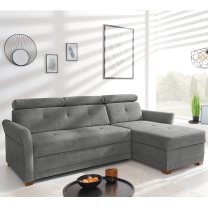 Sedací souprava Harris | 222x155 cm | rozkládací + úložný prostor | šedá | PRAVÁ | POSLEDNÍ KUS