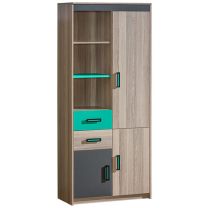 Regál ULTIMO U3 | 80 cm | jasan coimbra/antracit/zelená | POSLEDNÍ KUS