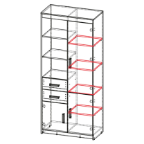Regál ULTIMO U3 | 80 cm | jasan coimbra/antracit/zelená | POSLEDNÍ KUS