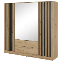 Šatní skříň NELLY 4D se zrcadlem + nástavec | 206 cm | artisan