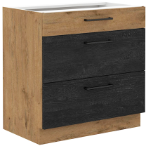 VIGO d | dolní skříňka 80D 3S zásuvková | 80 cm | lancelot/dark wood