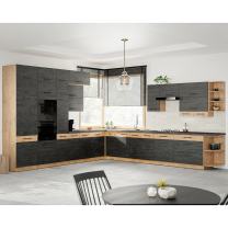 Kuchyňská linka VIGO d | 415x357 cm | lancelot/dark wood