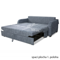 Pohovka IBIZA | VELKÁ SPACÍ PLOCHA až 205x165 cm | fialová | POSLEDNÍ KUS