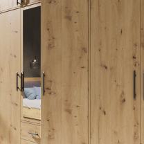 SMART r | šatní skříň SRL2 + nástavec SRN2 + zrcadlo | 150 cm | artisan