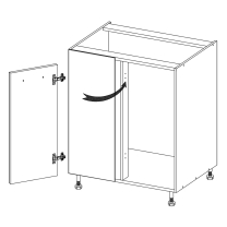 SMART b | dolní skříňka SM-25D rohová | 60x110 cm | VÝBĚR KORPUSU | bílá mat