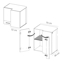 SMART b | horní skříňka rohová SM-44G | 70x40 cm | VÝBĚR KORPUSU | bílá mat